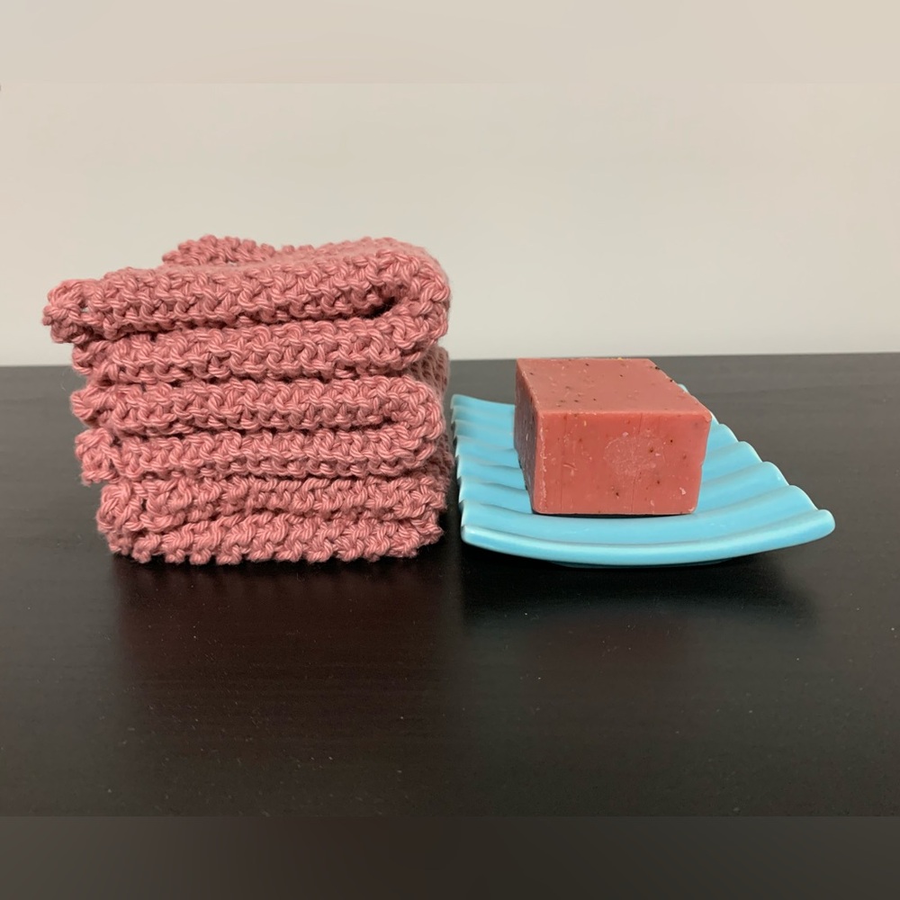 Hand knit cotton dishcloths